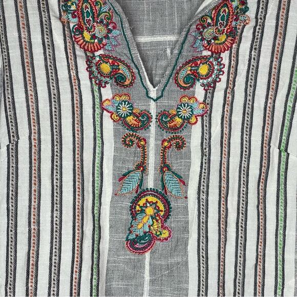 Soft Surroundings 100% Cotton Embroidered Tunic Top - Picture 4 of 8